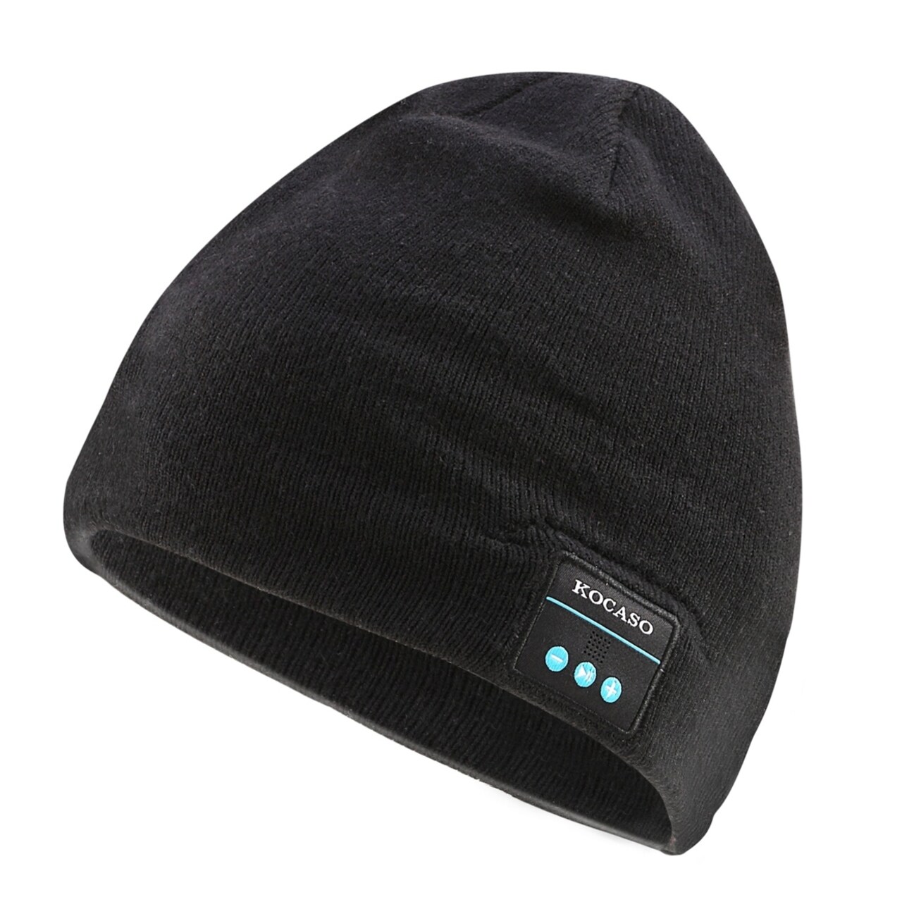 Wireless Beanie Headphone Hat Black Soft Knit V4.2 Bluetooth Noise Cancelling